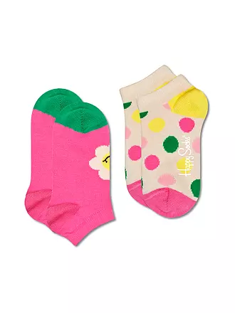 HAPPY SOCKS | Mädchen Sneaker Socken 2-er Pkg. SMILEY DAISY pink | 
